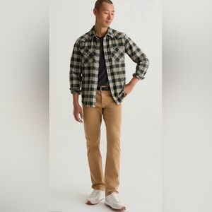 AG Adriano Goldschmied “The Everett” Slim Straight Khaki Trouser